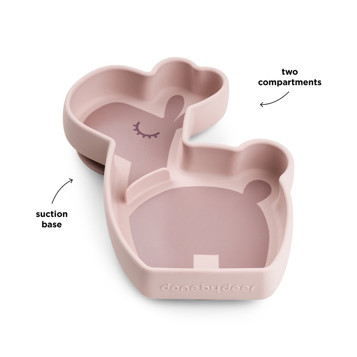 Plato de silicona Done by Deer stick&stay Lalee con ventosa - Rosa Rosa-5