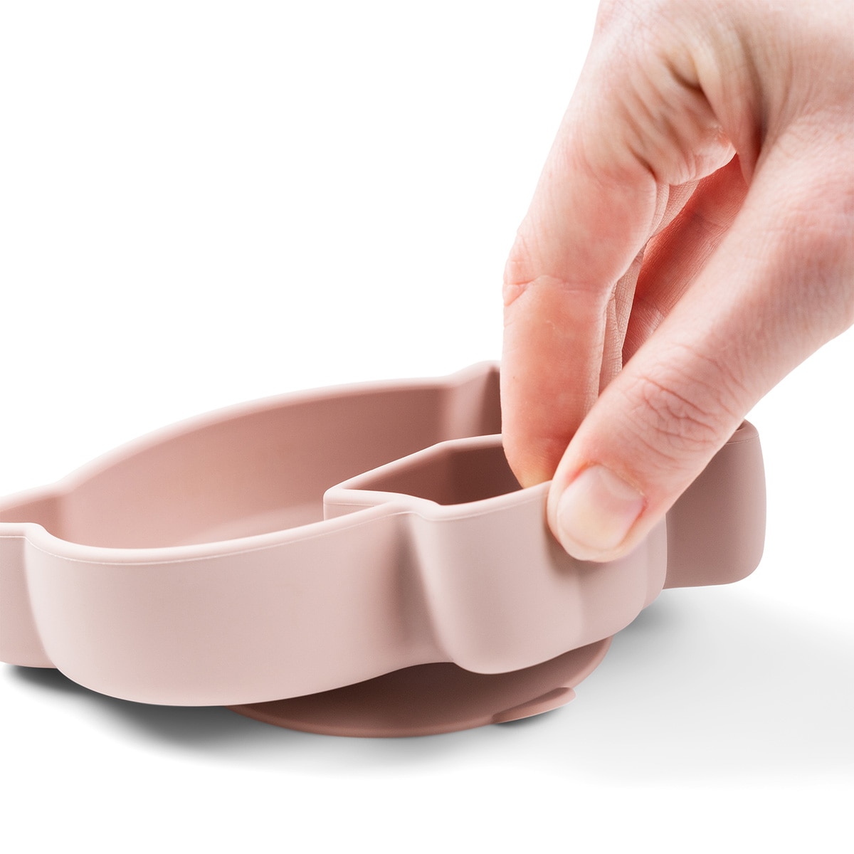 Prato de Silicone Stick&Stay Lalee com Ventosa Rosa-3