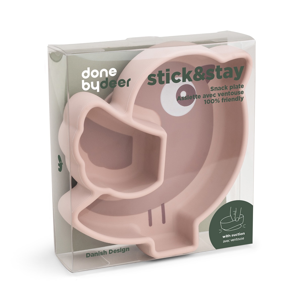 Prato de Silicone Stick&Stay Lalee com Ventosa Rosa-4