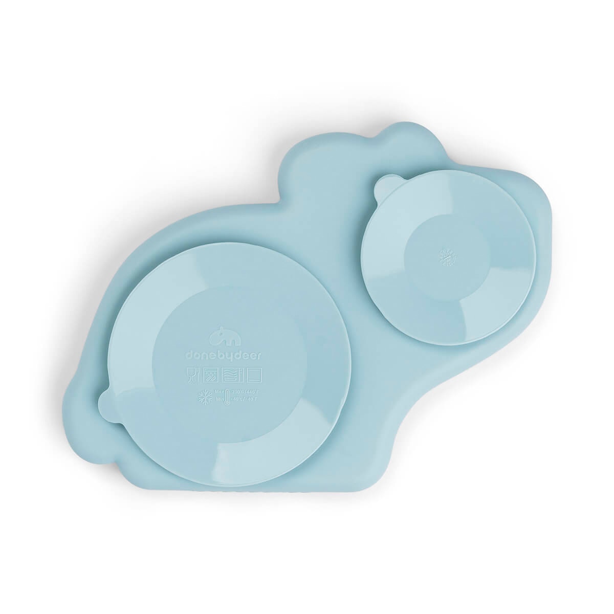Prato de Silicone com Ventosa Tiny Farm Azul-celeste-3