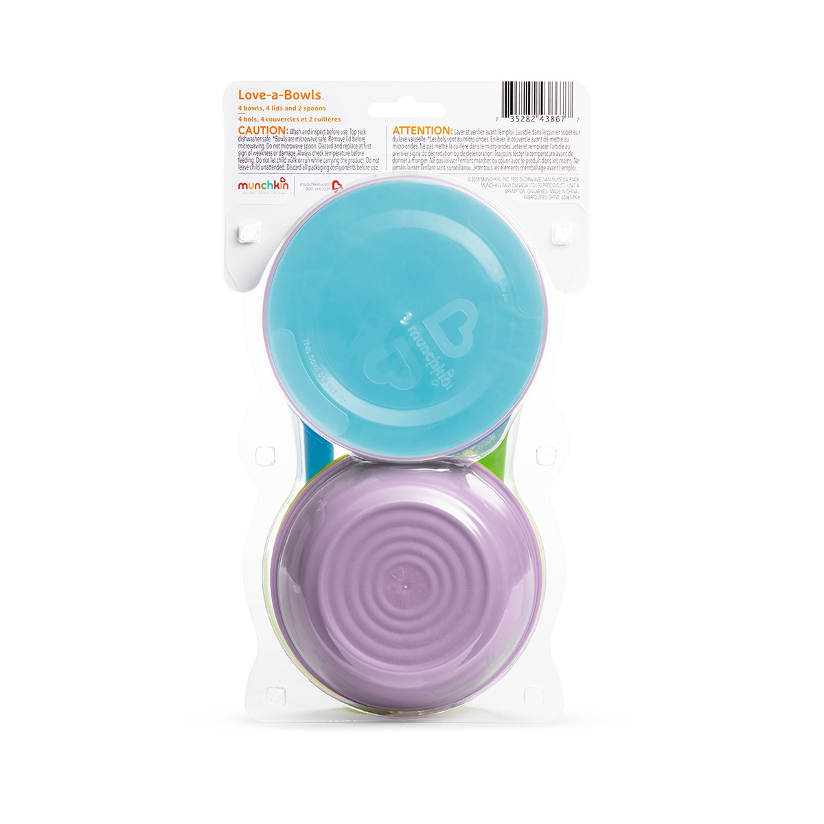 Juego 4 Recipientes para Conservación de Alimentos Munchkin Bol/Tapa + 2 Cucharas - Multicolor Multicolor-6