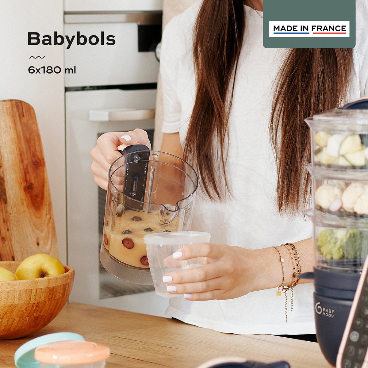 Lote de Frascos de Conservação Babybols - 6x180 ml Transparente / Multicolorido-2