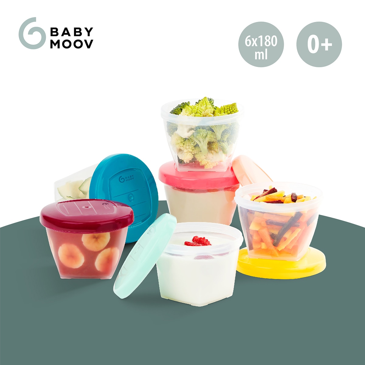 Lote de Frascos de Conservação Babybols - 6x180 ml Transparente / Multicolorido-3