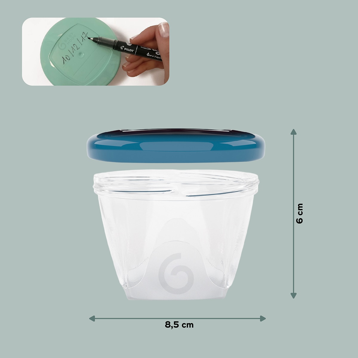 Lote de Frascos de Conservação Babybols - 6x180 ml Transparente / Multicolorido-5