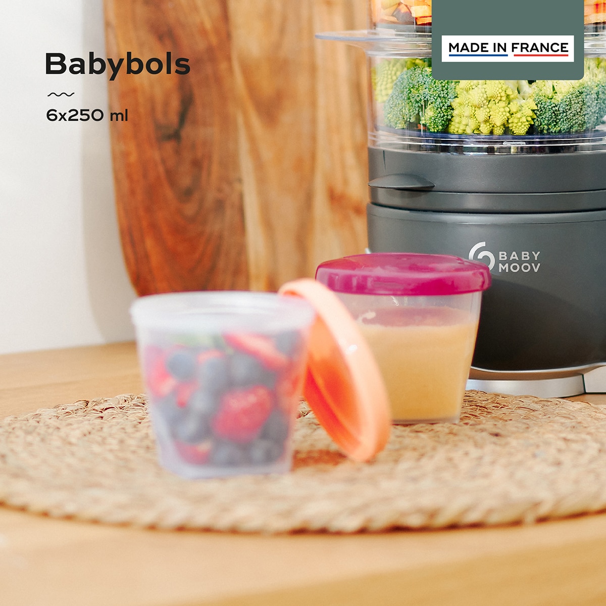 Lote de Frascos de Conservação Babybols - 6x250 ml Transparente / Multicolorido-2