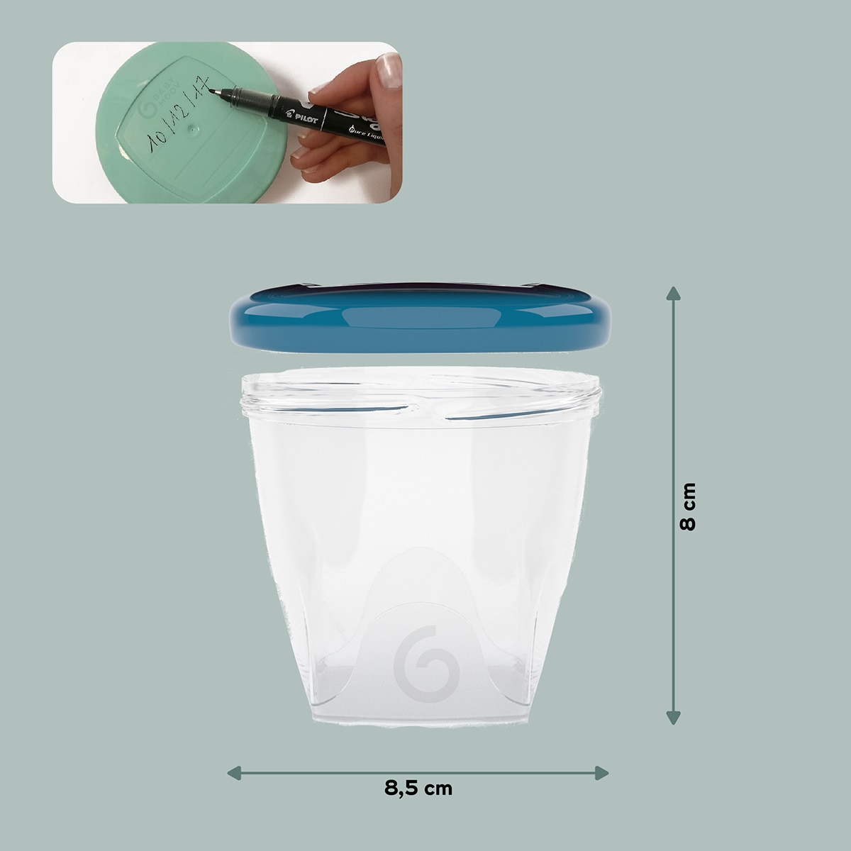 Lote de Frascos de Conservação Babybols - 6x250 ml Transparente / Multicolorido-5