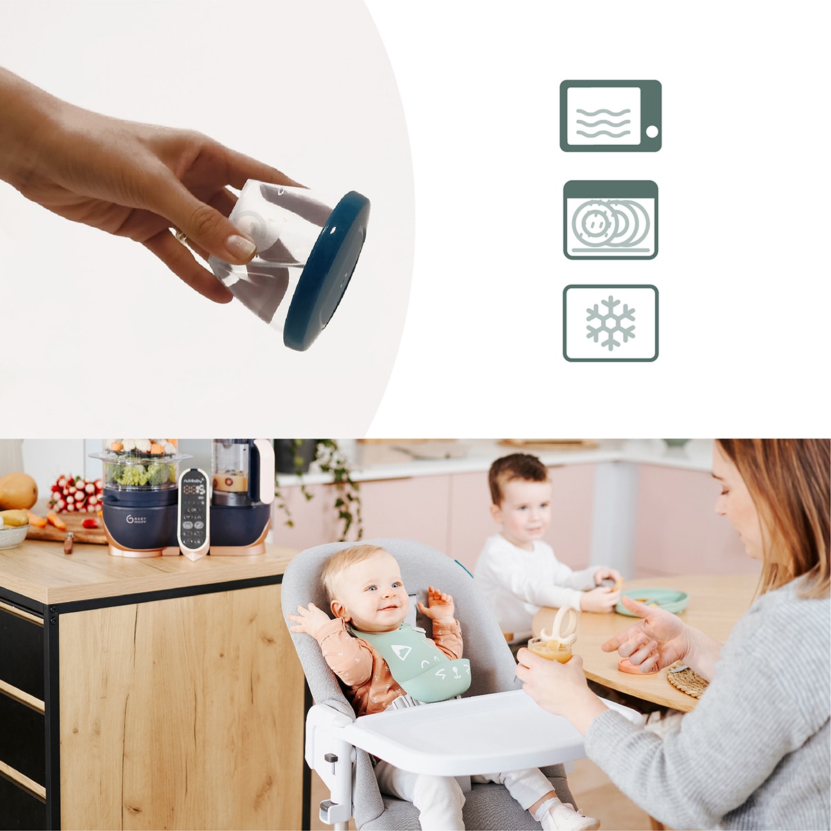 Lote de Frascos de Conservação Babybols Multiset - 3x120 ml + 3x180 ml + 6x250 ml + 3 Colheres Flexíveis Transparente / Multicolorido-4