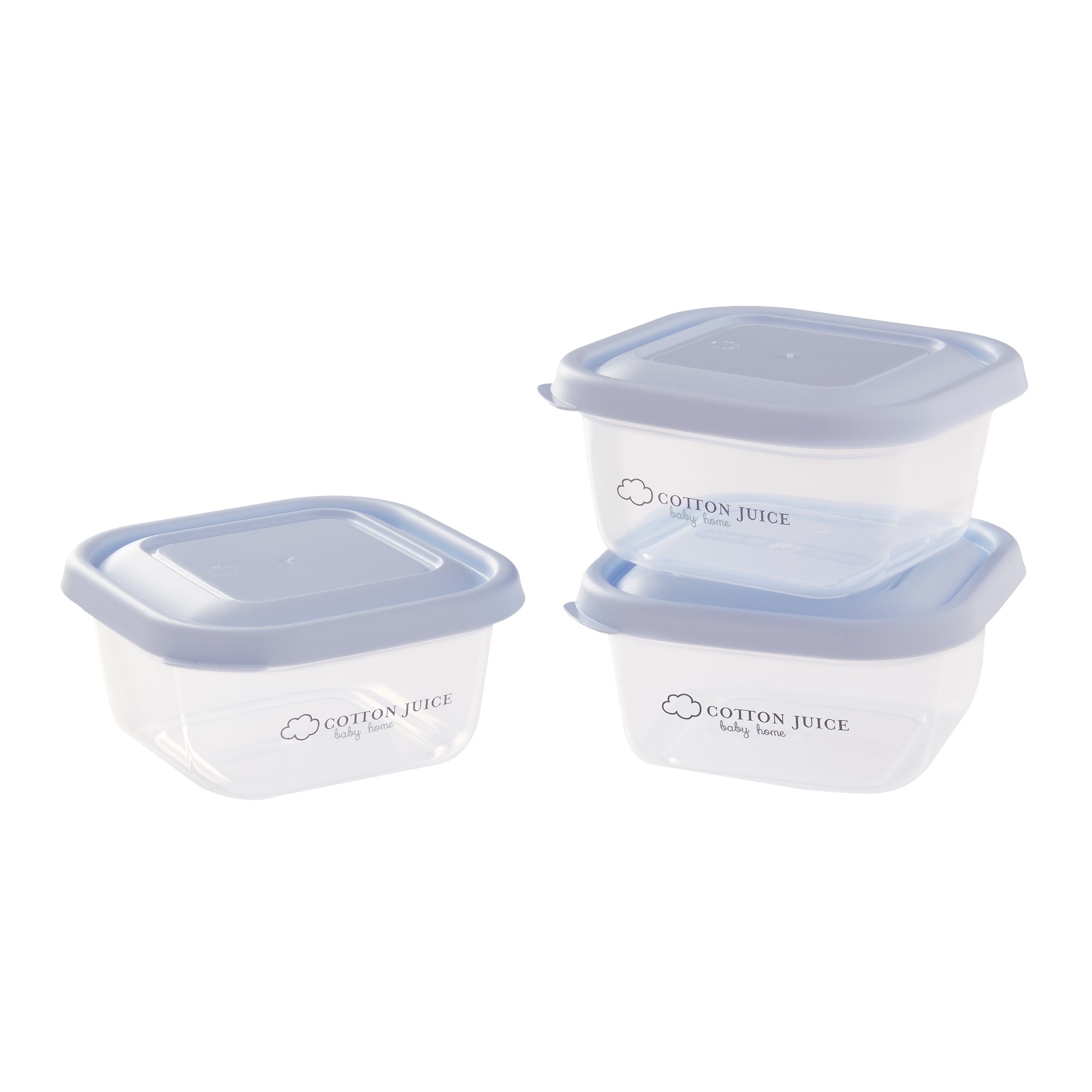 Cotton Juice Baby Home - Juego de 3 Recipientes de Conservación de Alimentos Cotton Juice Baby Home (300 ml).