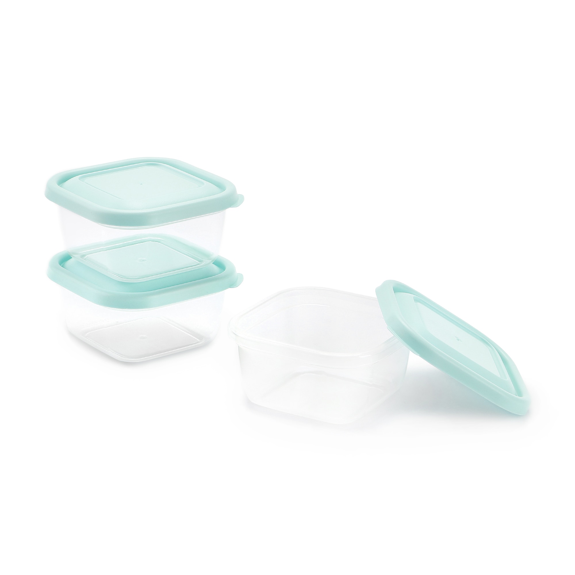 Conjunto de 3 Recipientes de Conservação de Alimentos - 300 ml Verde-2