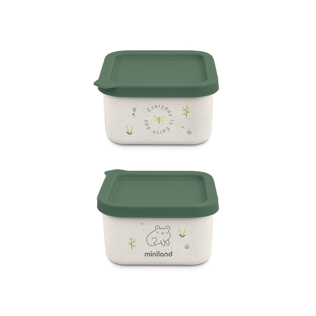 Recipiente para Conservar Alimentos ECO Naturset Frog 2 Unid Bege-1