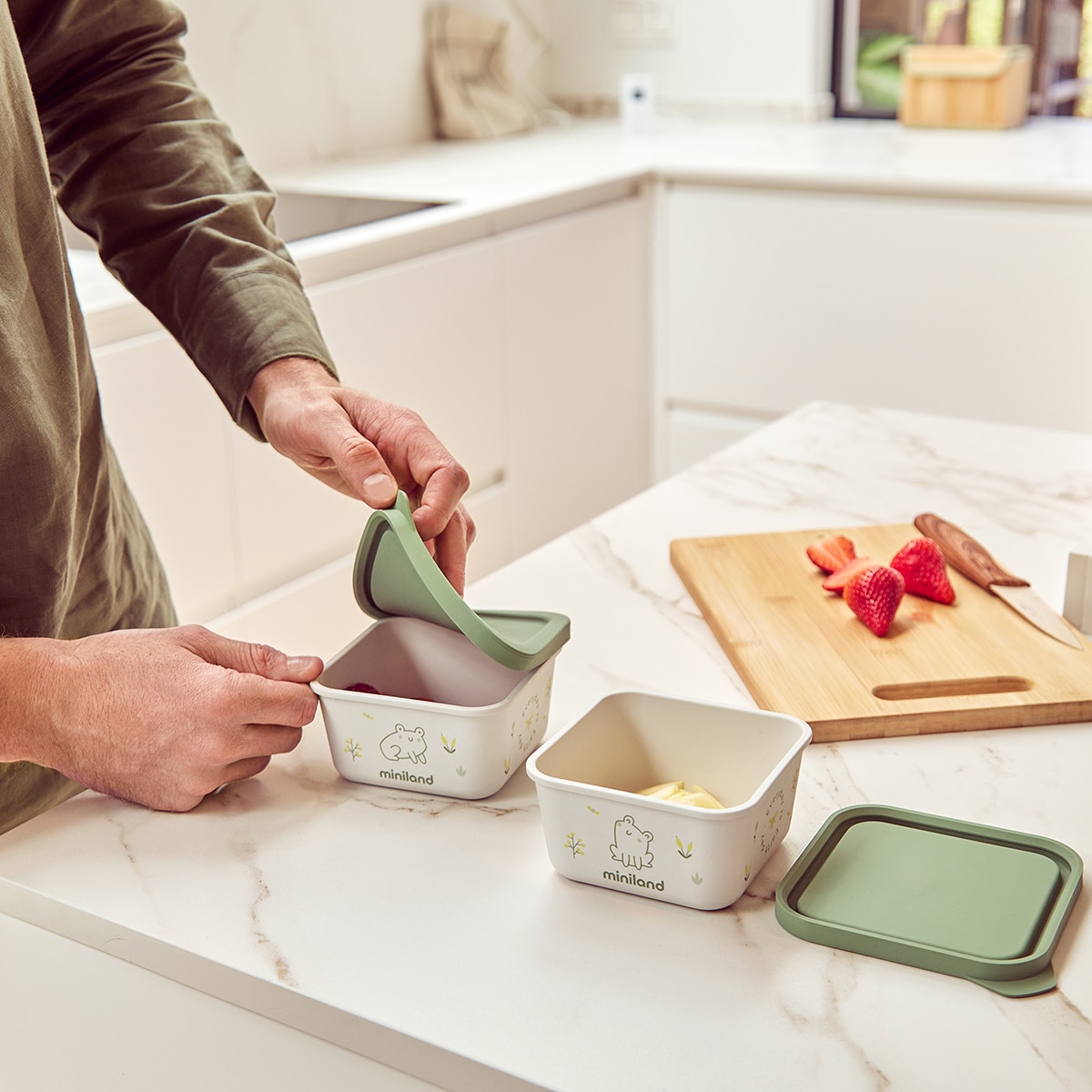 Recipiente para Conservar Alimentos ECO Naturset Frog 2 Unid Bege-4