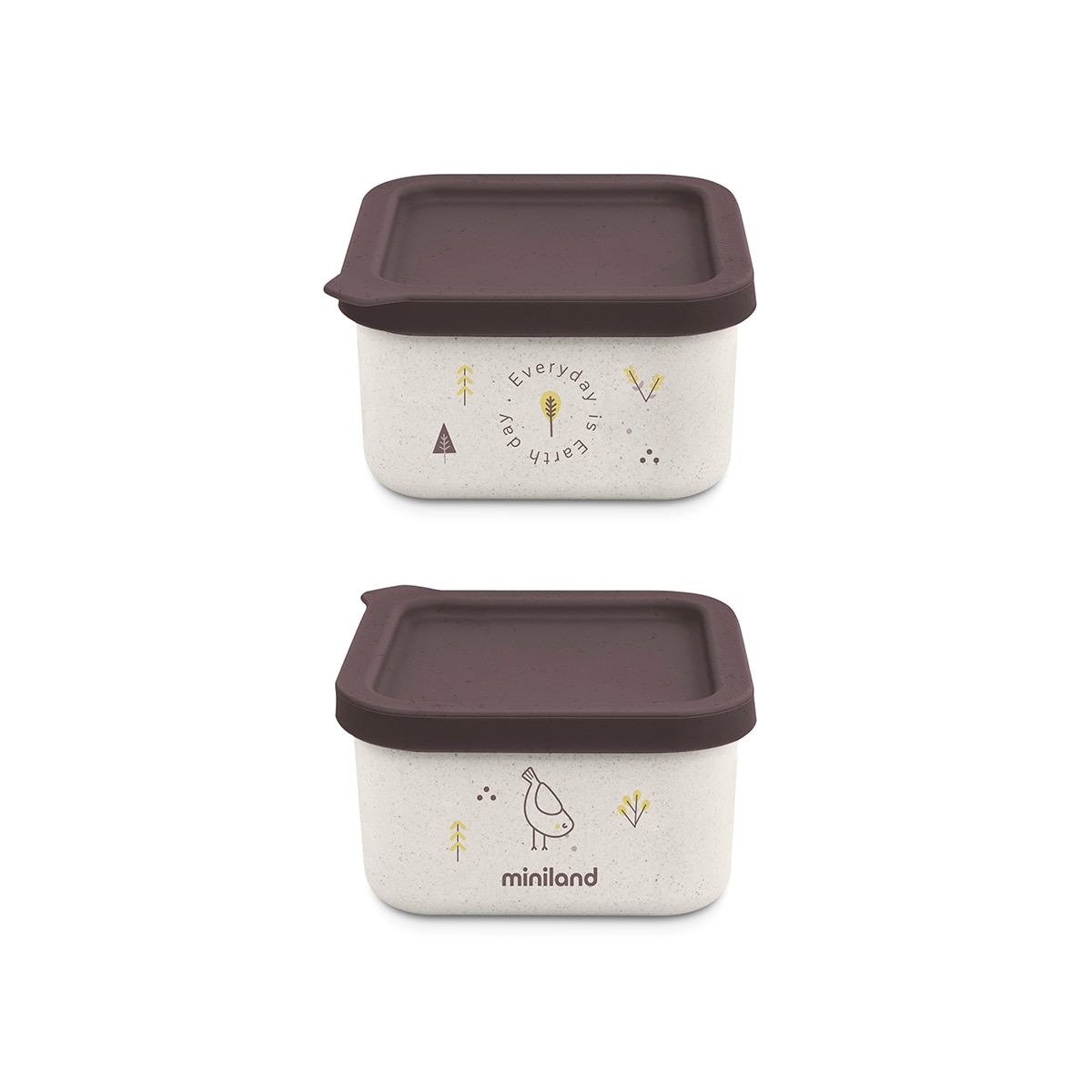 Recipiente para Conservar Alimentos ECO Naturset Chick 2 Unid Bege-1