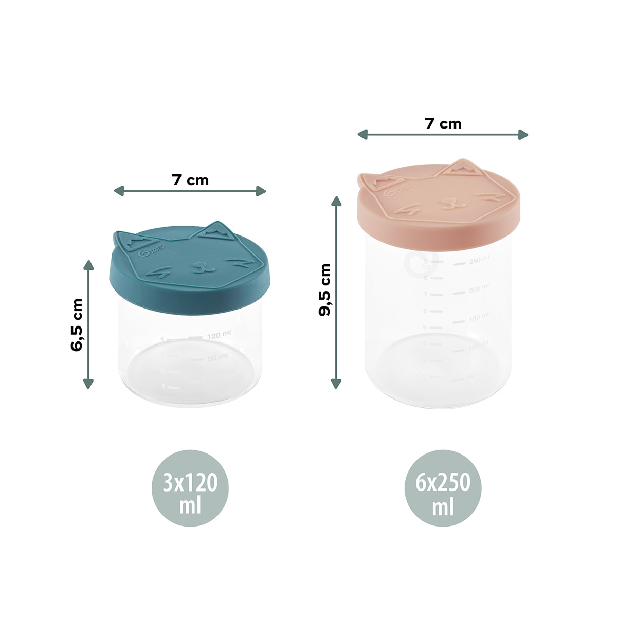 Lote de Frascos de Conservação de Vidro Isy Bowls - 6x250 ml + 3x120 ml Multicolor-5