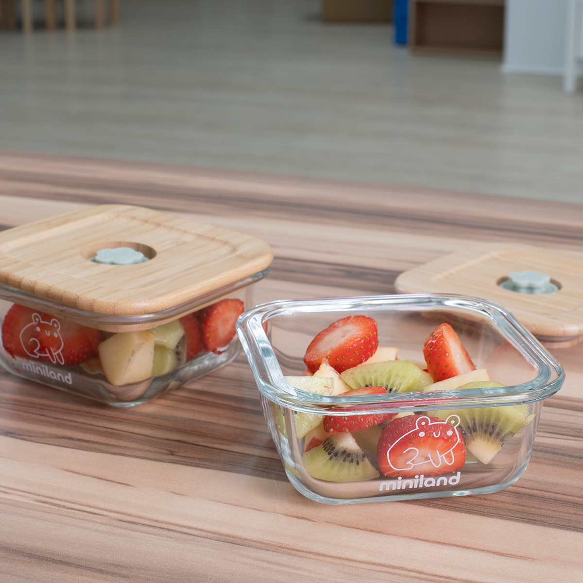 Recipiente de Conservação de Alimentos Ecosquare em Vidro - 2 unid Castanho-claro-3