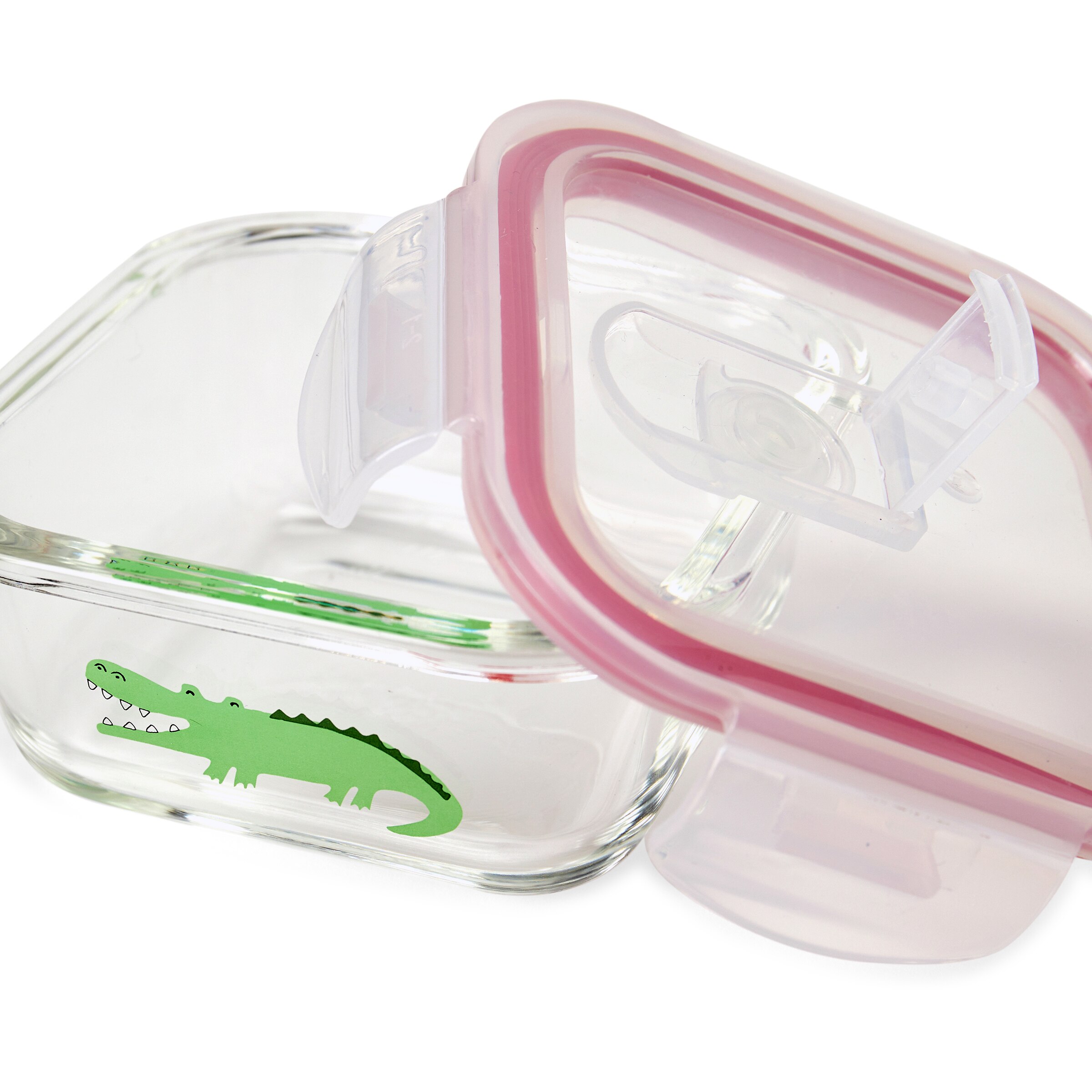 Conjunto de 2 Recipientes de Conservação de Alimentos de Vidro Vermelho-2