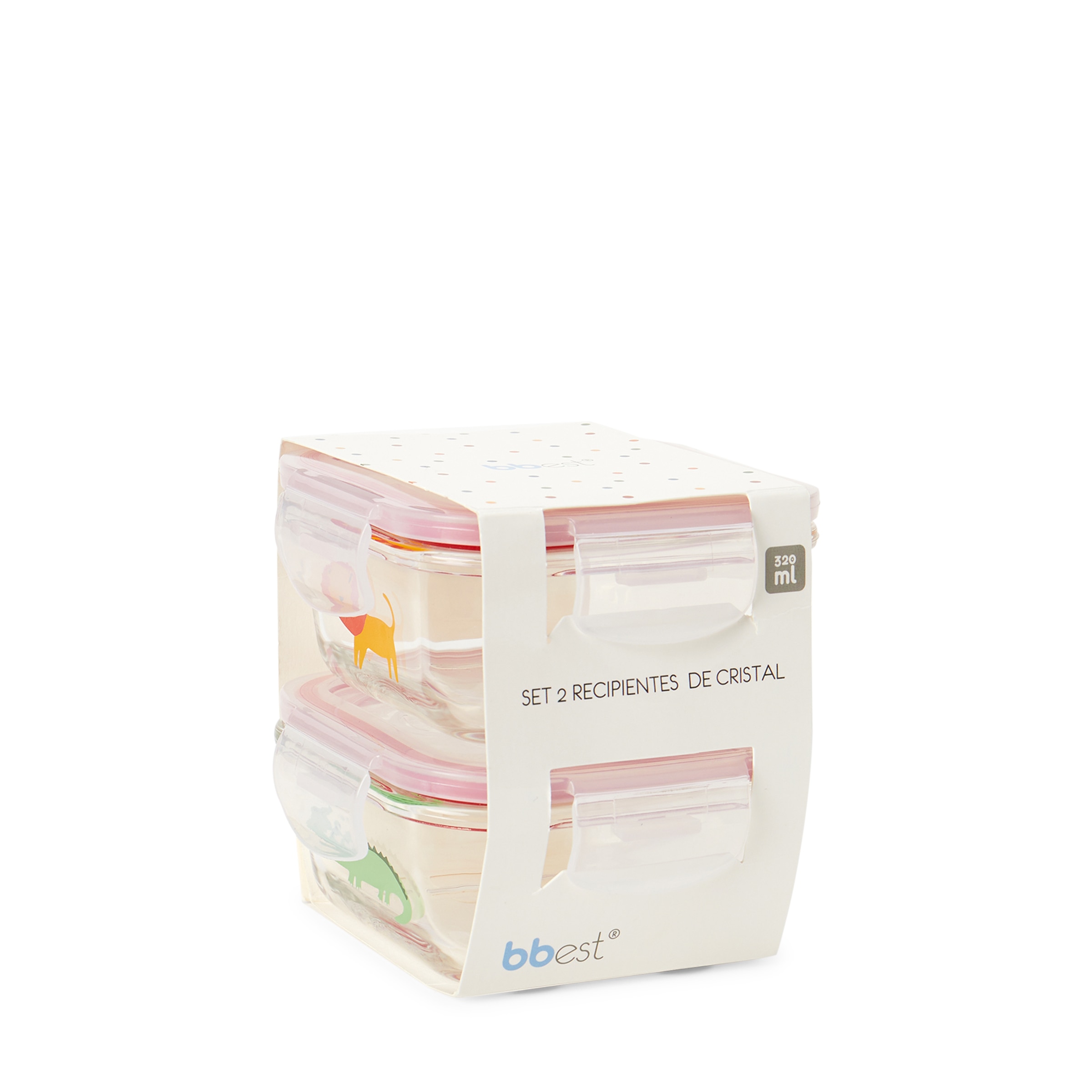 Conjunto de 2 Recipientes de Conservação de Alimentos de Vidro Vermelho-3