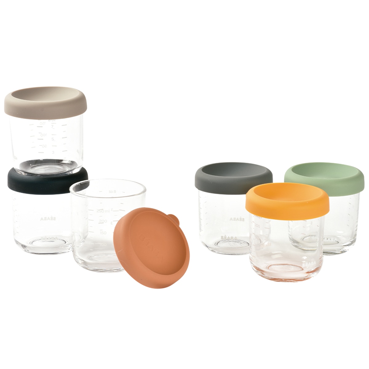Botes de conservación de cristal Béaba 250ml pack 6ud Multicolor Multicolor-2