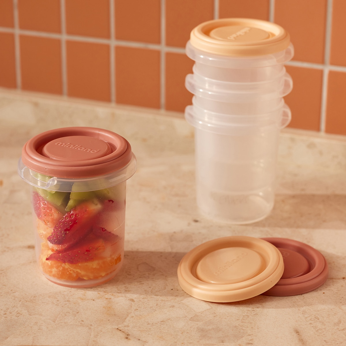 Recipientes para Alimentos Miniland Hermisize 250ml 4 unidades Laranja-claro-5