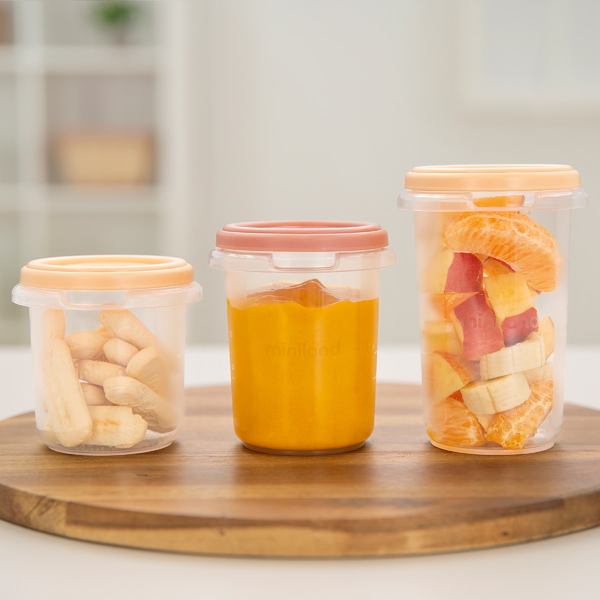 Recipientes para Alimentos + 2 Colheres Laranja-claro-4