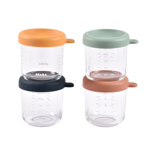 Botes de conservación de cristal Béaba 250ml pack 4ud