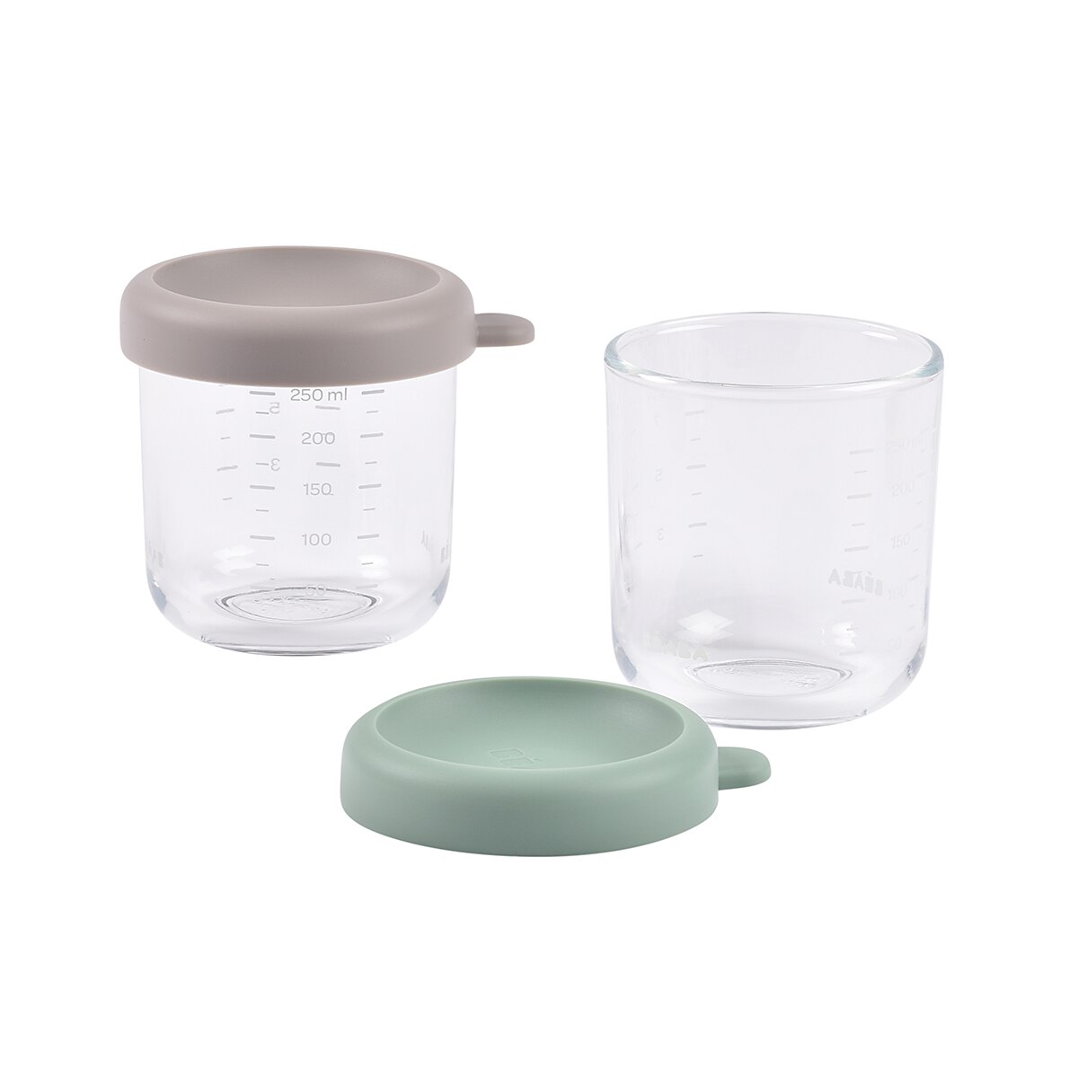 Botes de conservación de cristal Béaba 250ml pack 2ud - Verde Verde-2