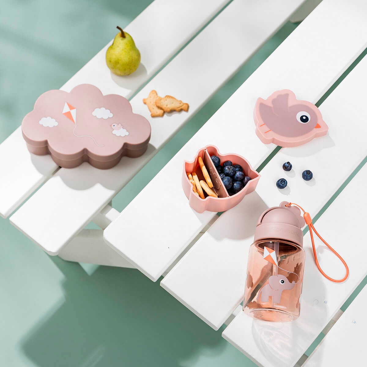 Conjunto de Almoço com Garrafa Playground Rosa-claro-8