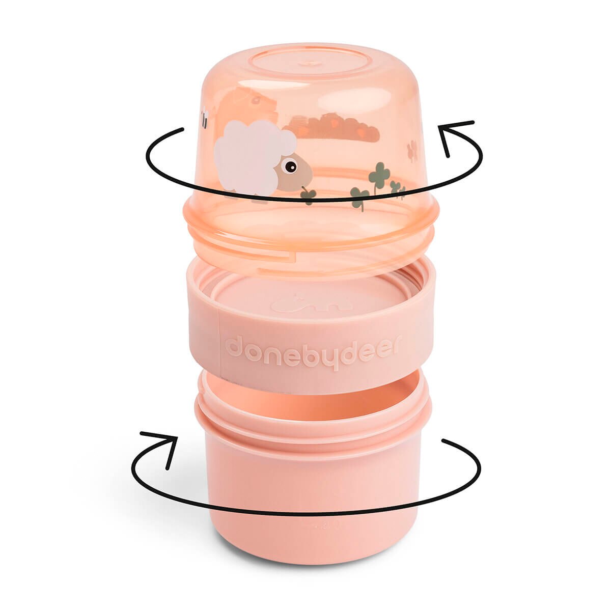 Recipiente conservación snack Done by Deer to go 2-way 150ml Tiny farm - Rosa claro Rosa claro-2