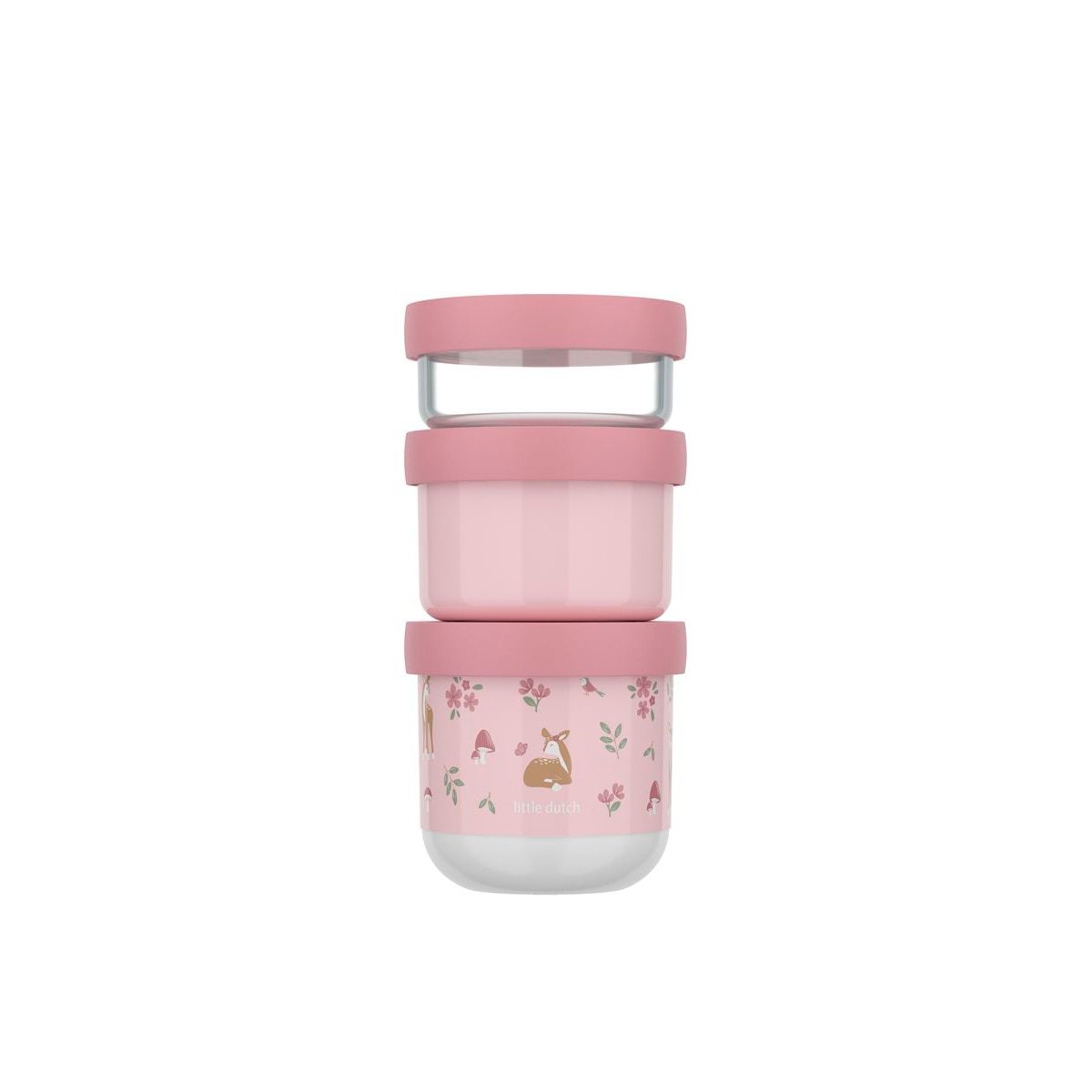 Conjunto de recipientes para alimentos Little Dutch 3 unidades Rosa-claro-2