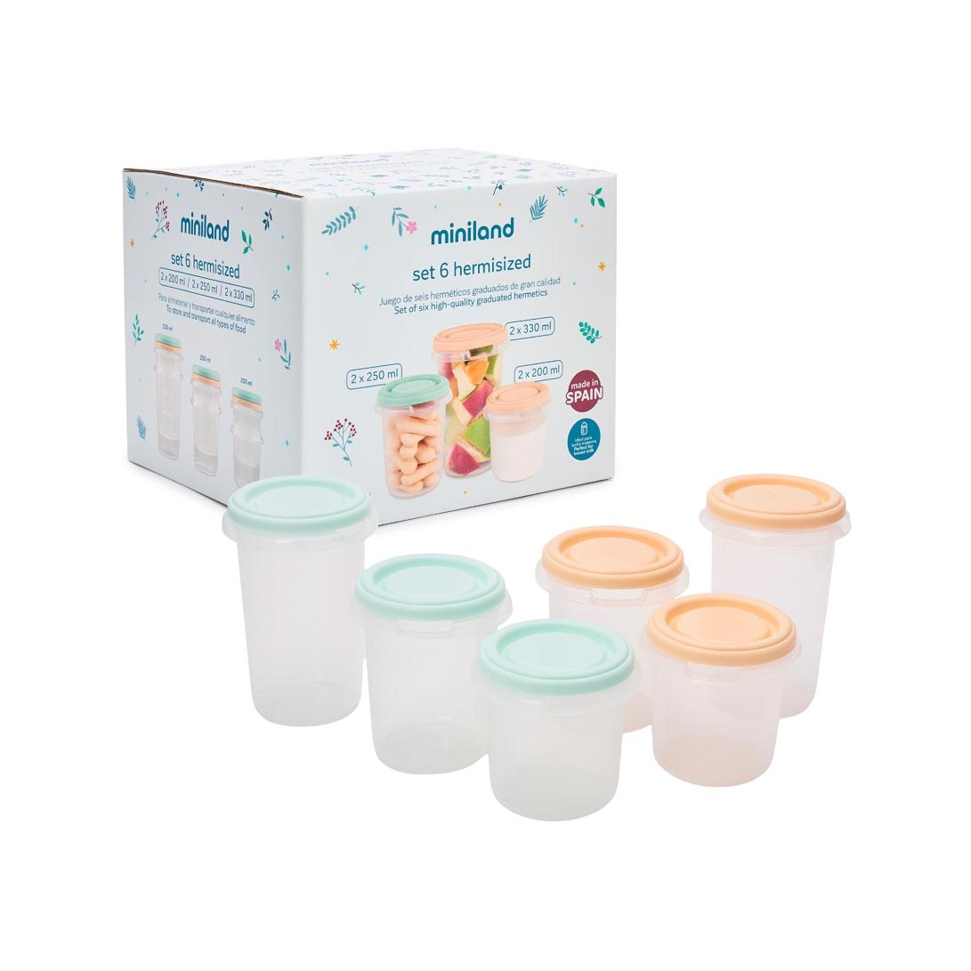 Imagem 0 de Recipientes para Alimentos Miniland Hermisize 250ml 6 unidades