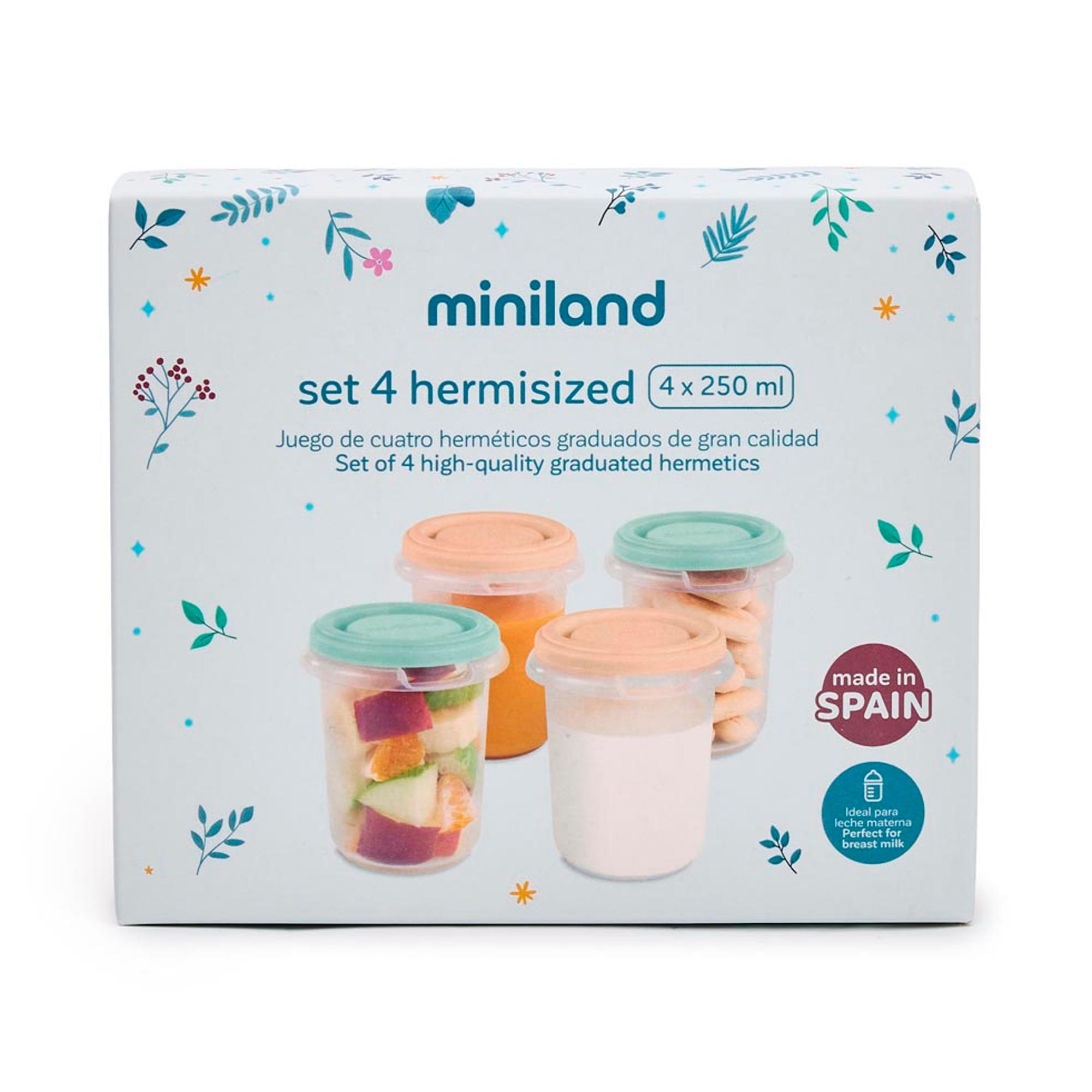 Recipientes para Alimentos Miniland Hermisize 250ml 4 unidades Bege-8