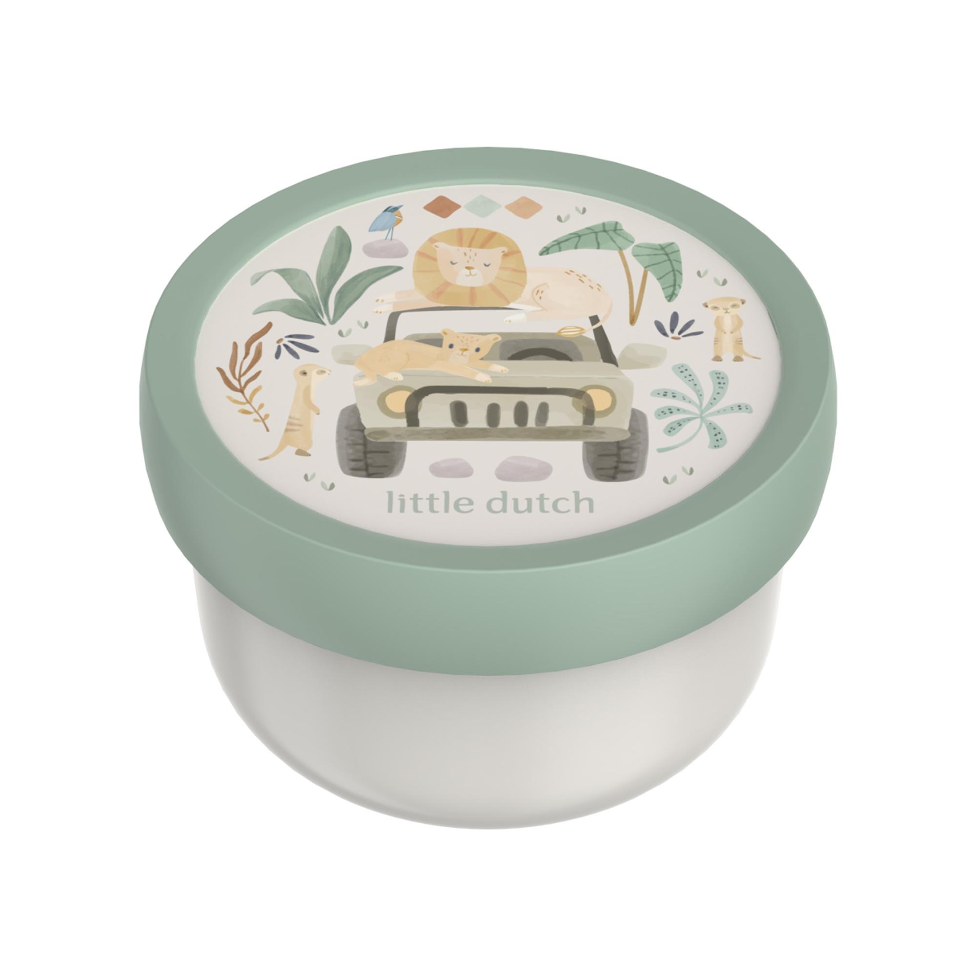 Imagen 1 de Recipiente porta alimentos Little Dutch Campus snack colec. Safari Friends Verde anticuario