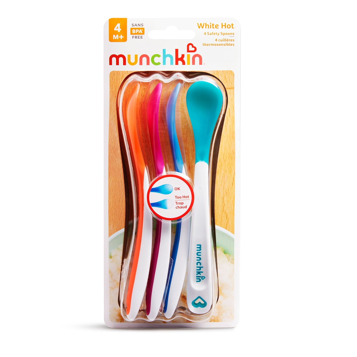 Juego de 4 Cucharas Munchkin de Seguridad White Hot - Multicolor Multicolor-3