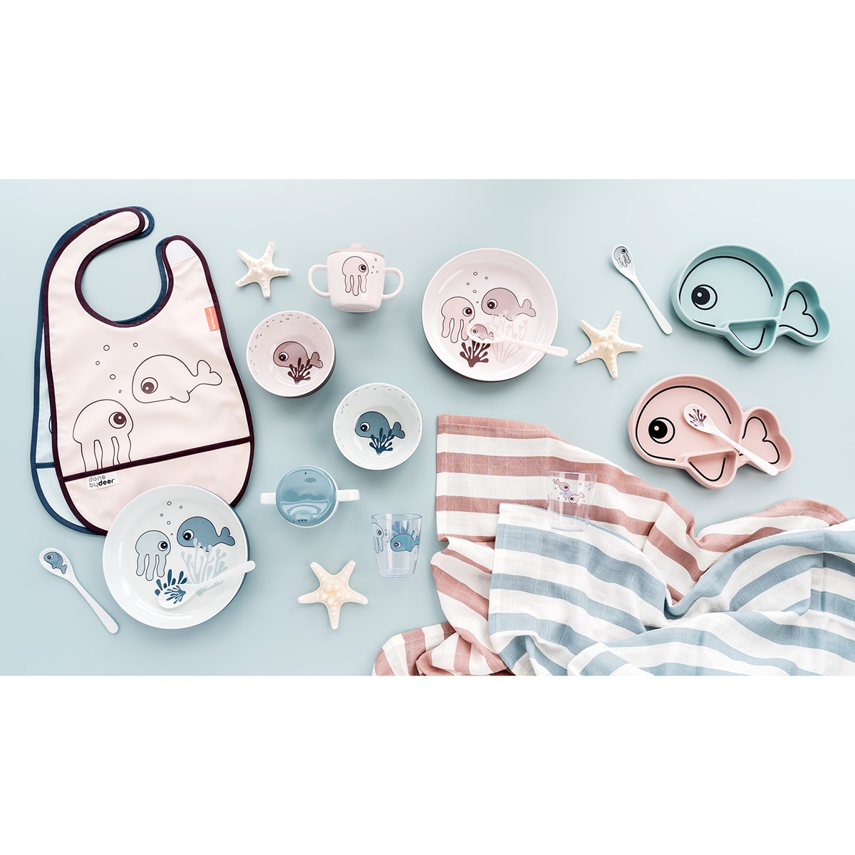Conjunto de talheres YummyPlus Sea Friends azuis Azul-5