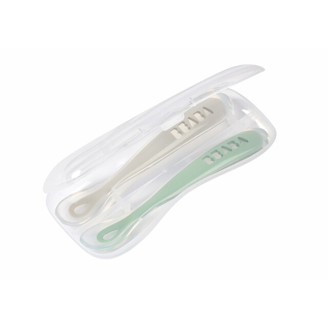 Juego de 2 cucharas silicona 1ª edad con estuche