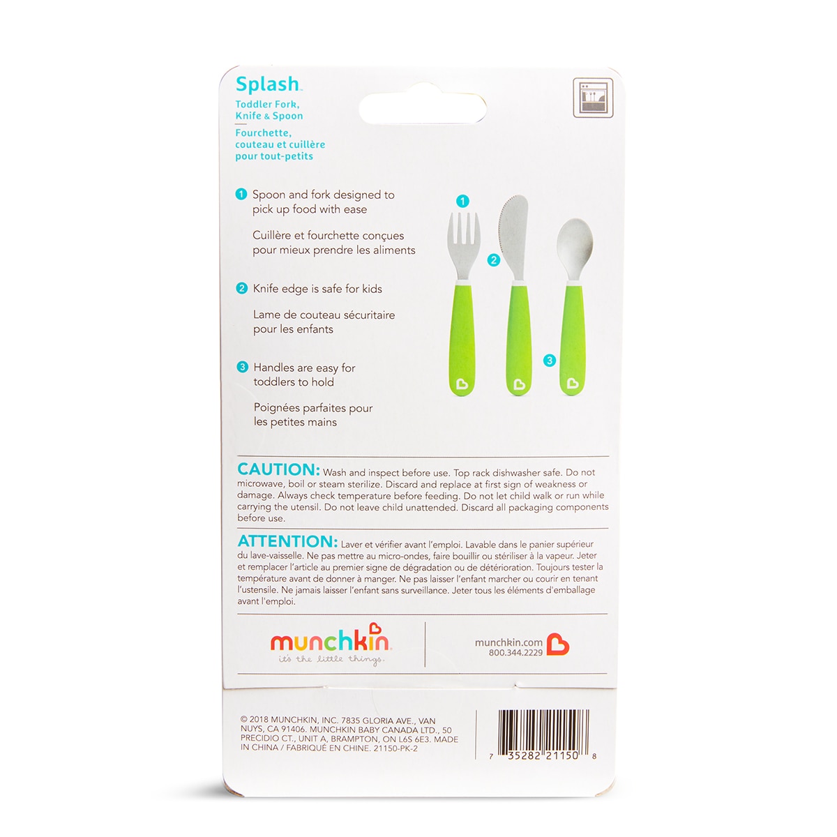 Pack cubiertos Munchkin Splash (3 ud.) - Verde Verde-5