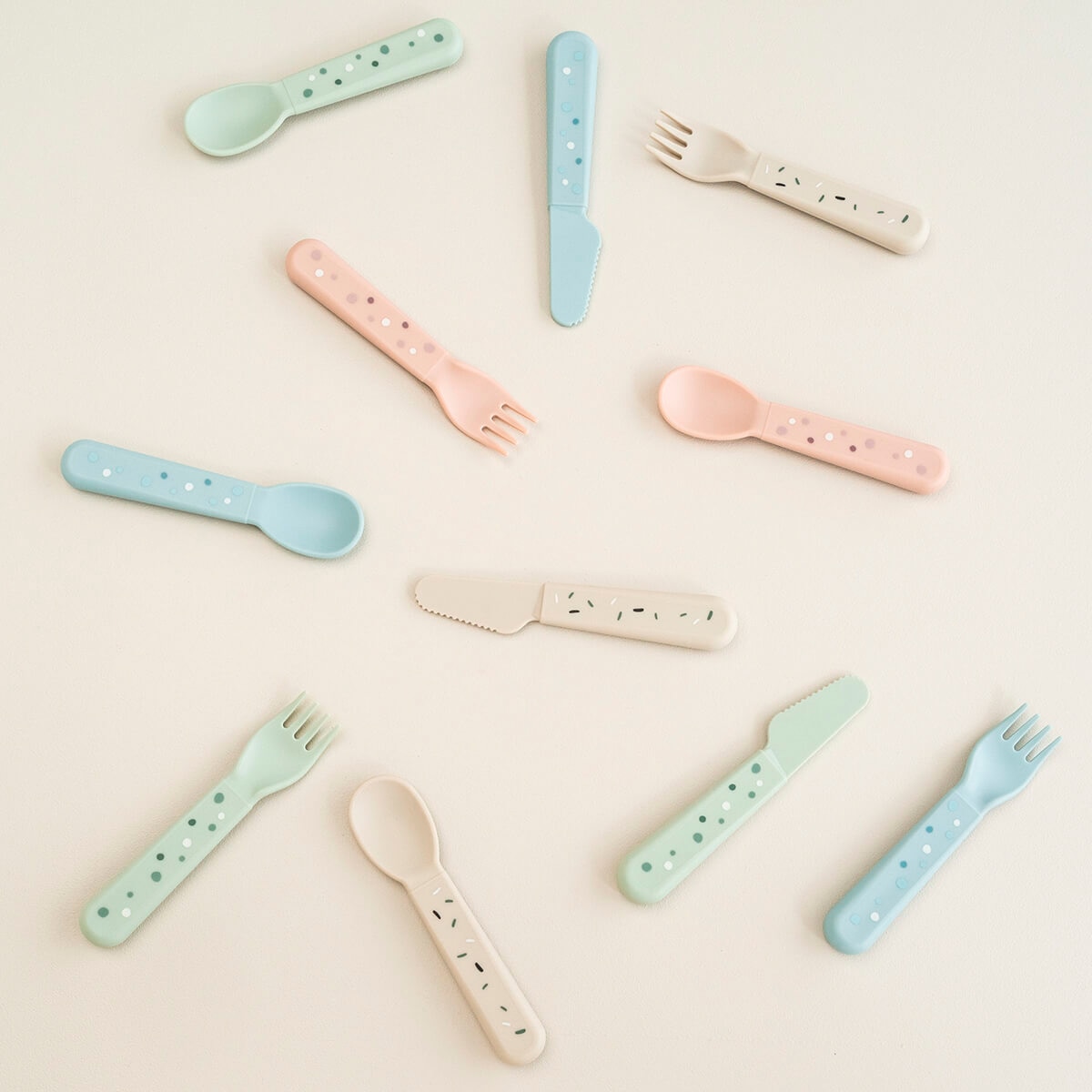 Conjunto de Talheres de 3 Peças Coleção Foodie Branco Areia-5
