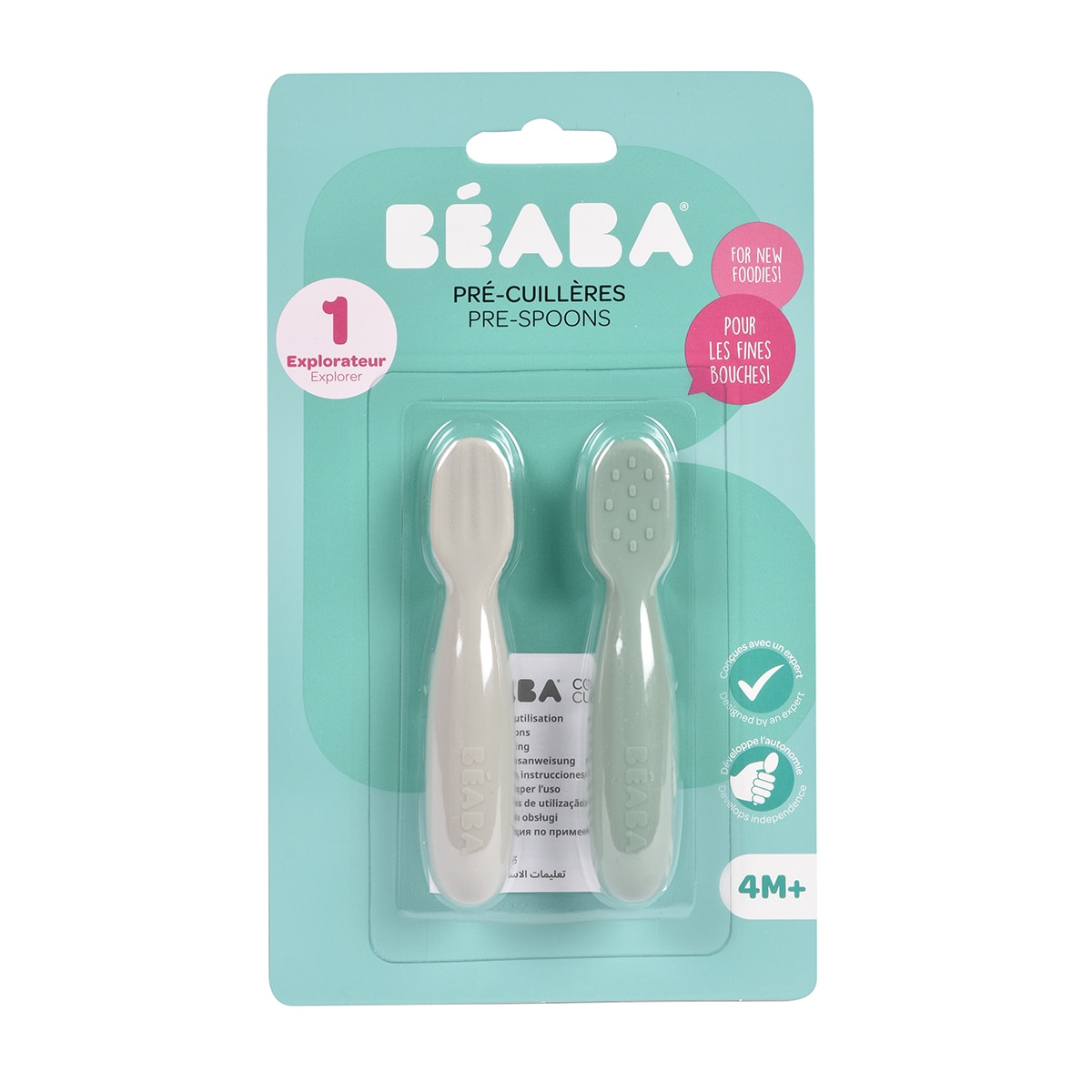 Pre-cucharas de silicona Béaba set 2 unidades - Verde Verde-6