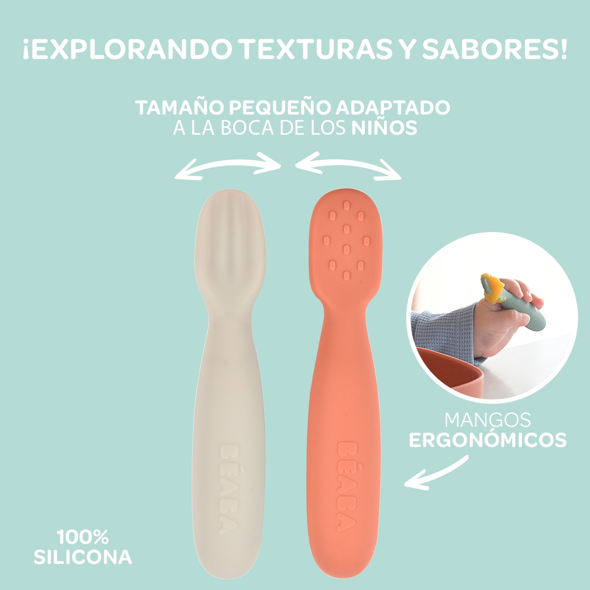 Pre-cucharas de silicona Béaba set 2 unidades - Verde Verde-7
