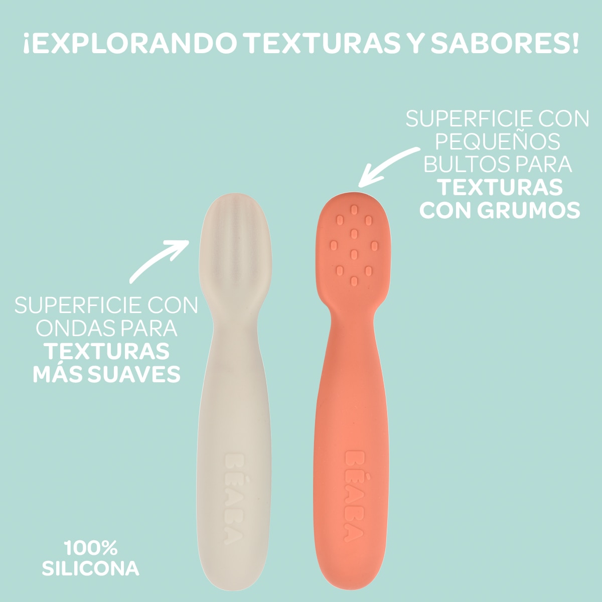 Pre-cucharas de silicona Béaba set 2 unidades - Verde Verde-8