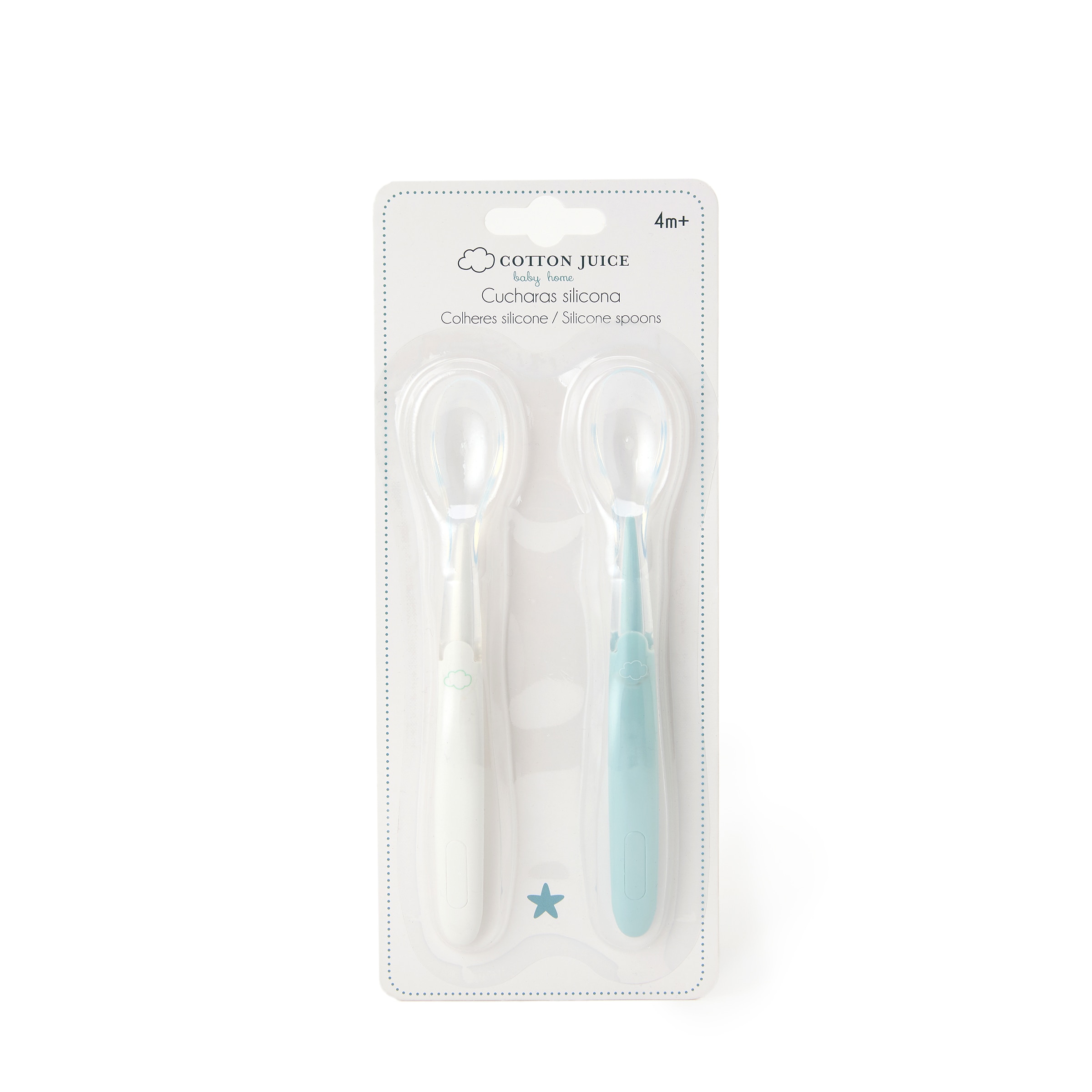 Cucharas con punta de silicona 2uds Cotton Juice Baby Home - Verde Agua Verde Agua-3
