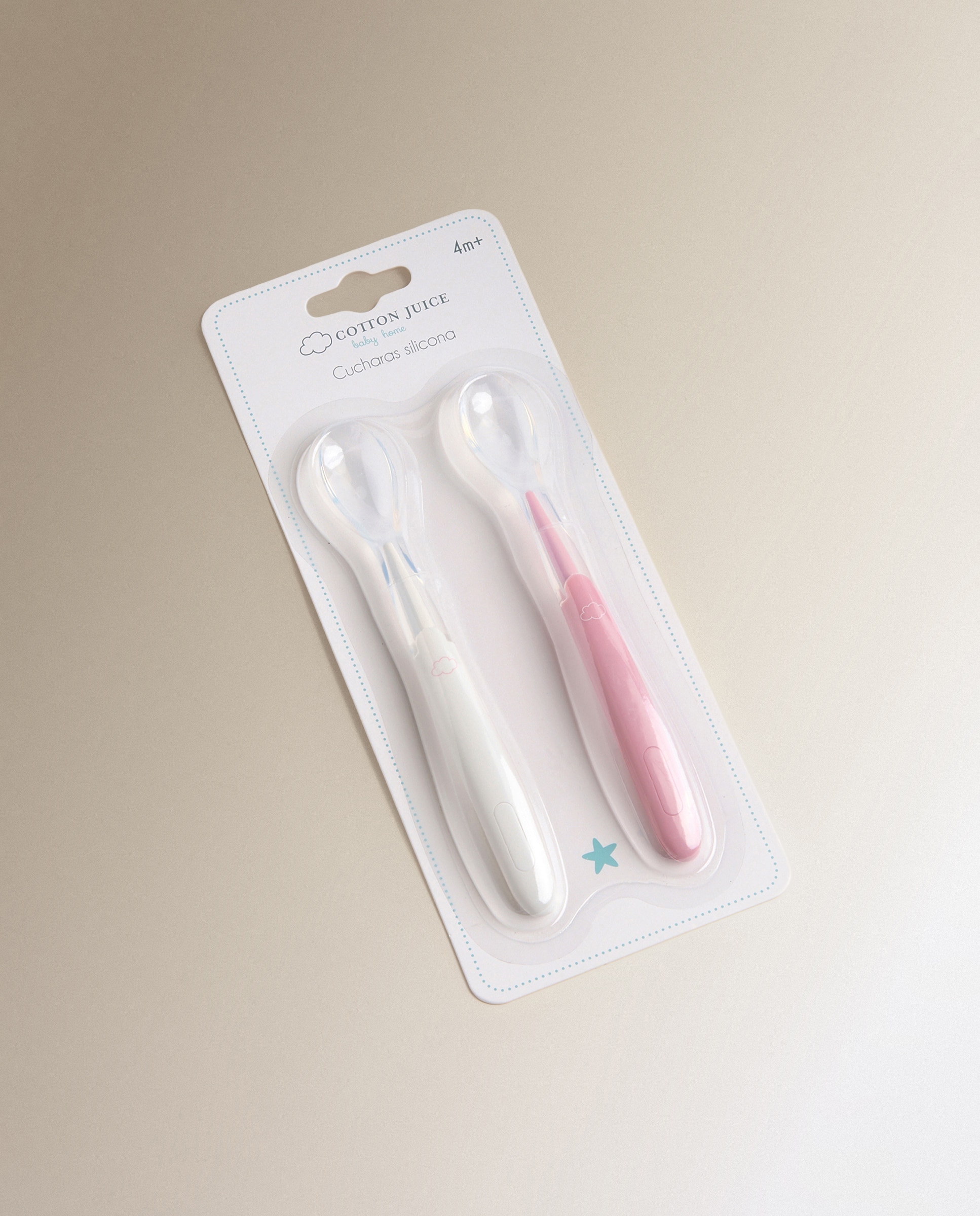 Imagen 3 de Cucharas con punta de silicona 2uds Cotton Juice Baby Home - Rosa antiguo Rosa antiguo
