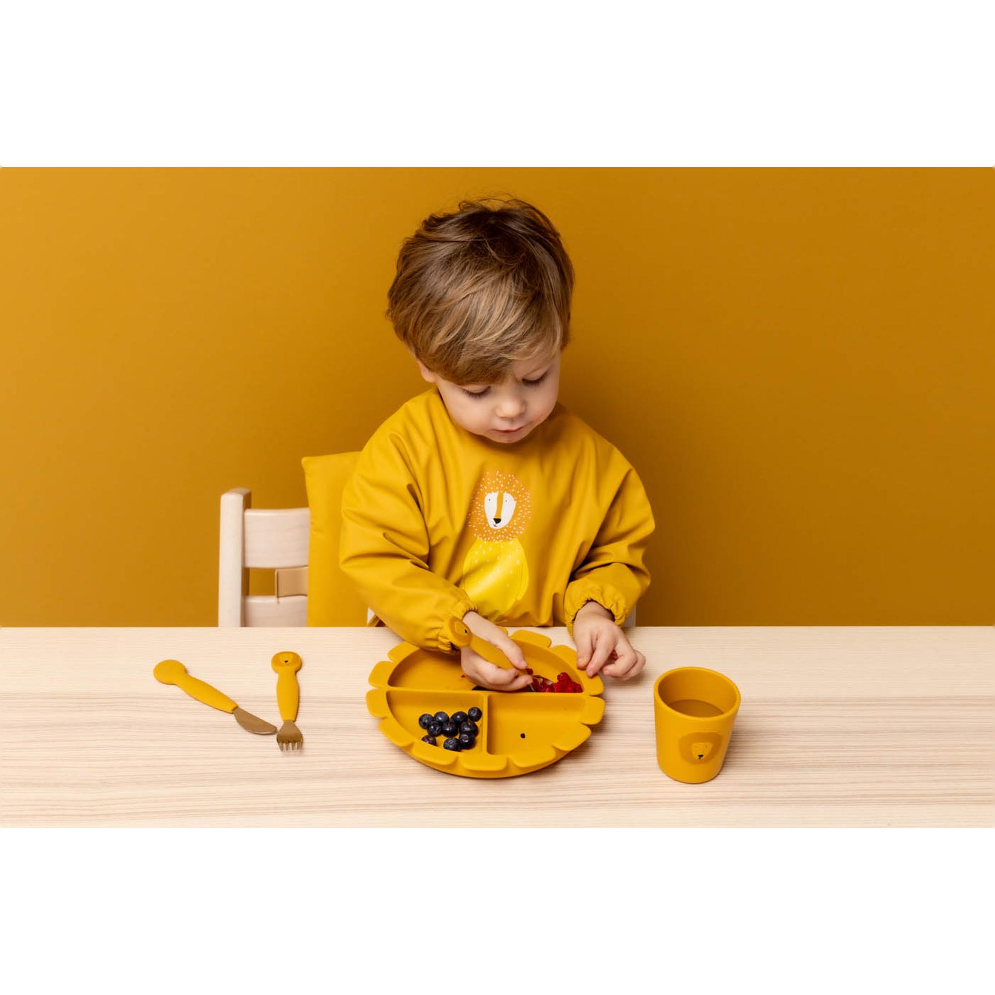 Imagen 3 de Set cubiertos 3 piezas Trixie acero inox mango silicona - Ámbar Ámbar