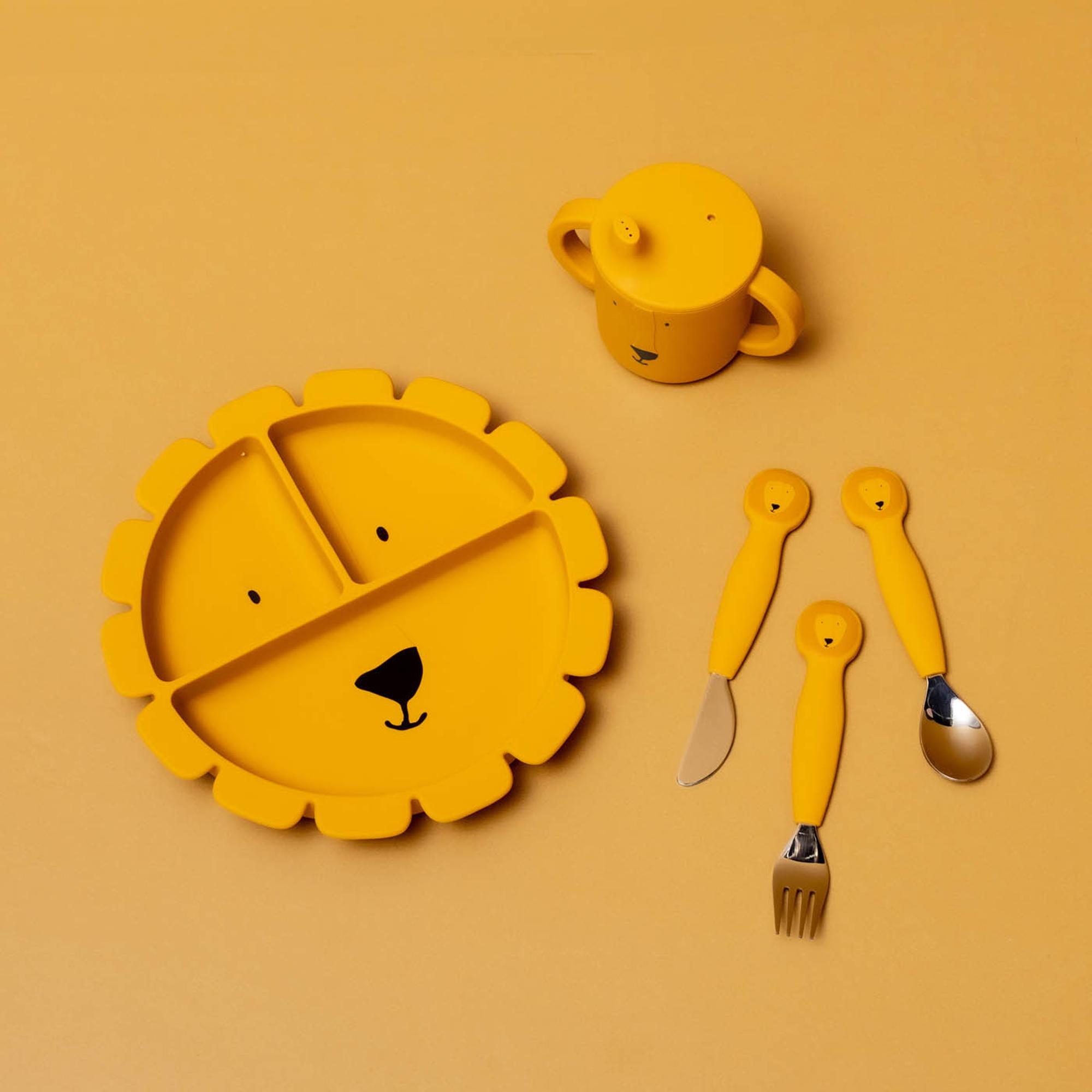 Imagen 4 de Set cubiertos 3 piezas Trixie acero inox mango silicona - Ámbar Ámbar