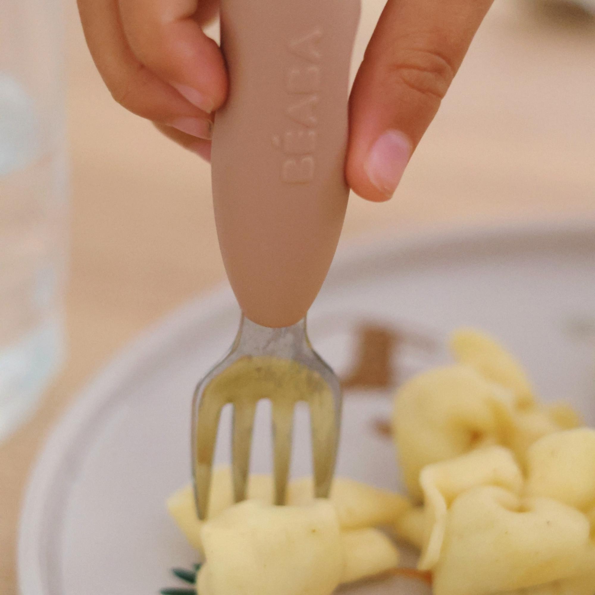 Talheres de Aprendizagem em Aço Inoxidável, 2 Peças Bege Serra-4