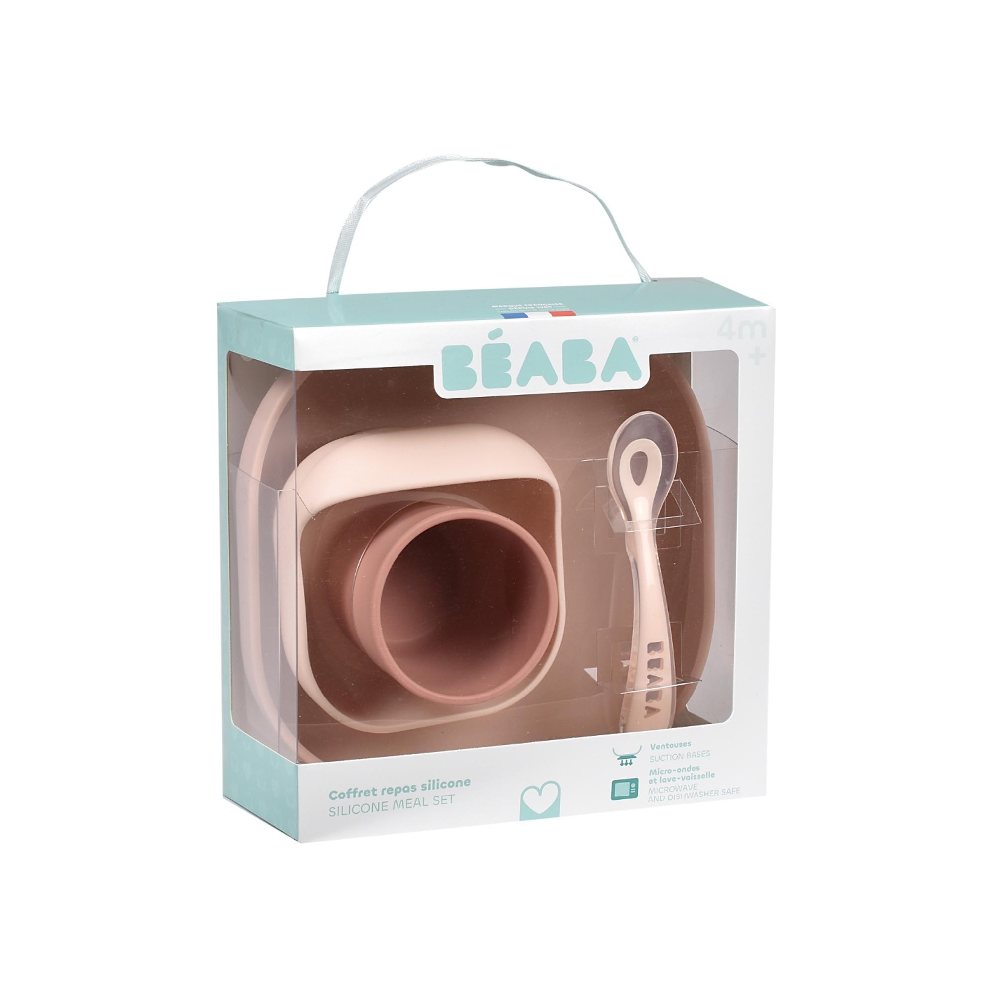 Loiça de 4 Peças em Silicone Rosa-3