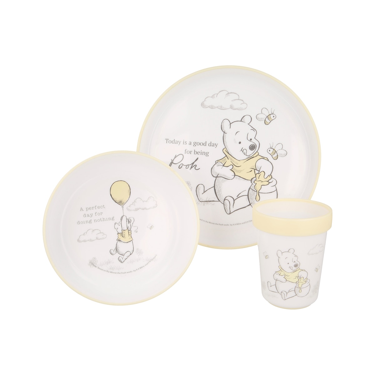 Conjunto 3 Peças Winnie the Pooh Disney - Amarelo Amarelo-1