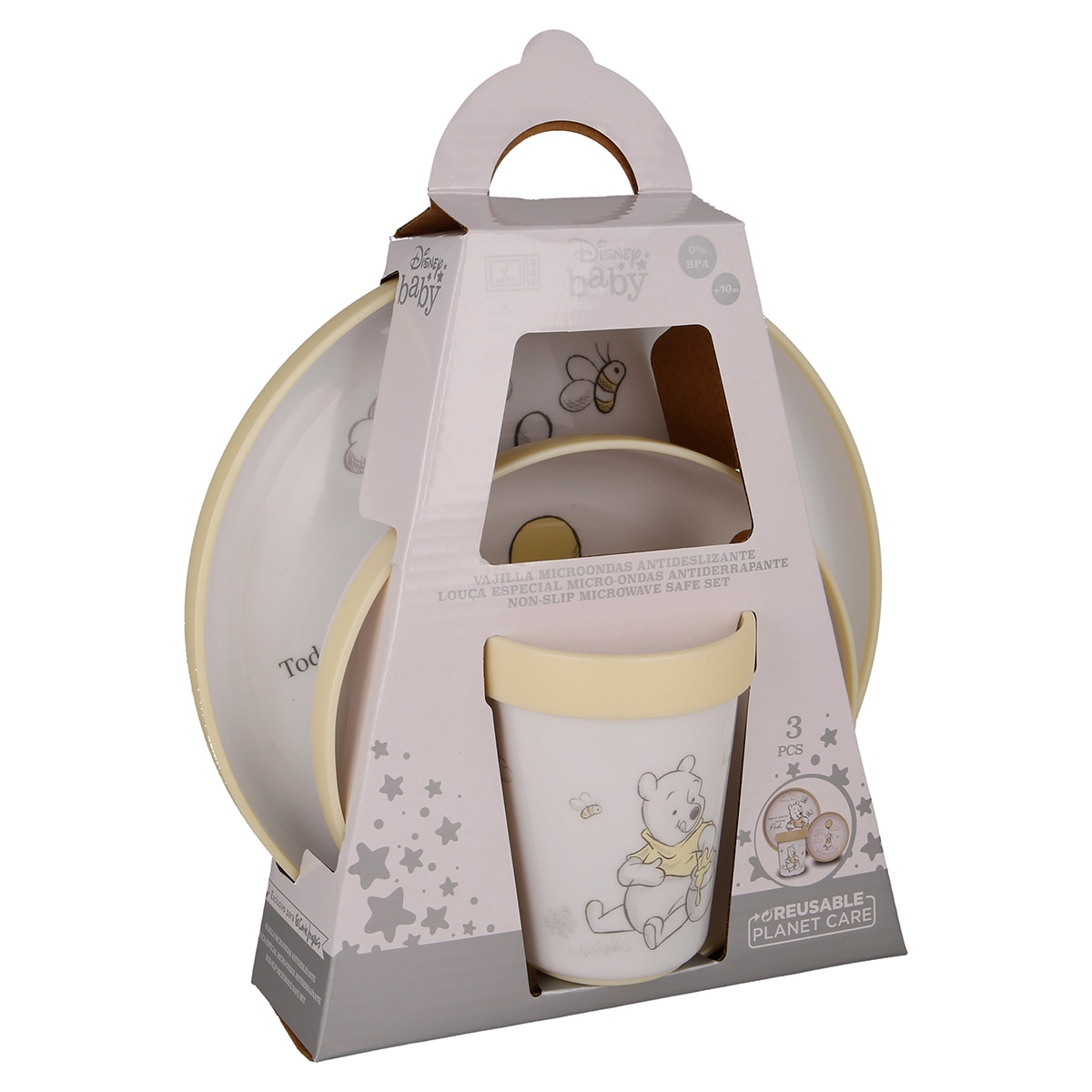 Conjunto 3 Peças Winnie the Pooh Disney - Amarelo Amarelo-2