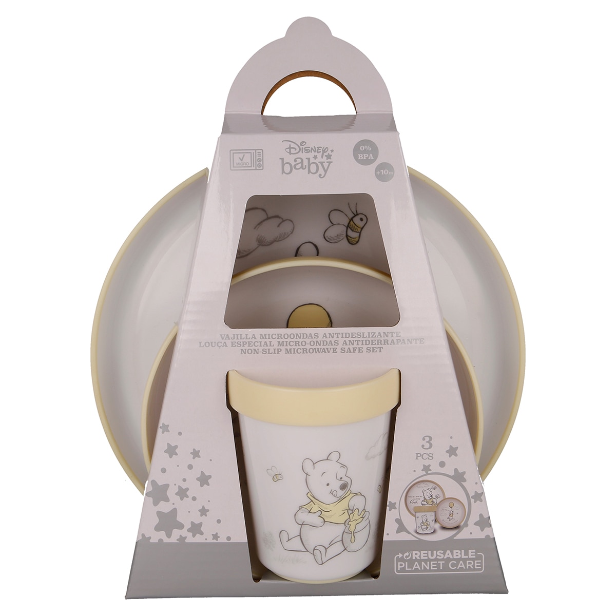 Conjunto 3 Peças Winnie the Pooh Disney - Amarelo Amarelo-3