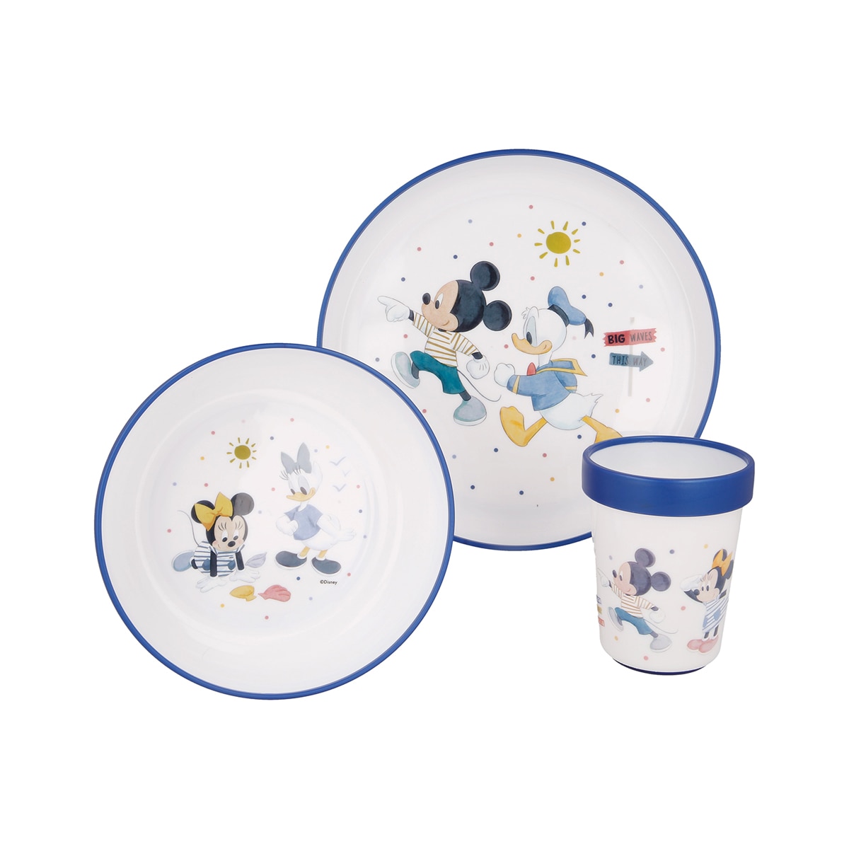 Conjunto 3 Peças Mickey/Minnie - Azul Azul-1