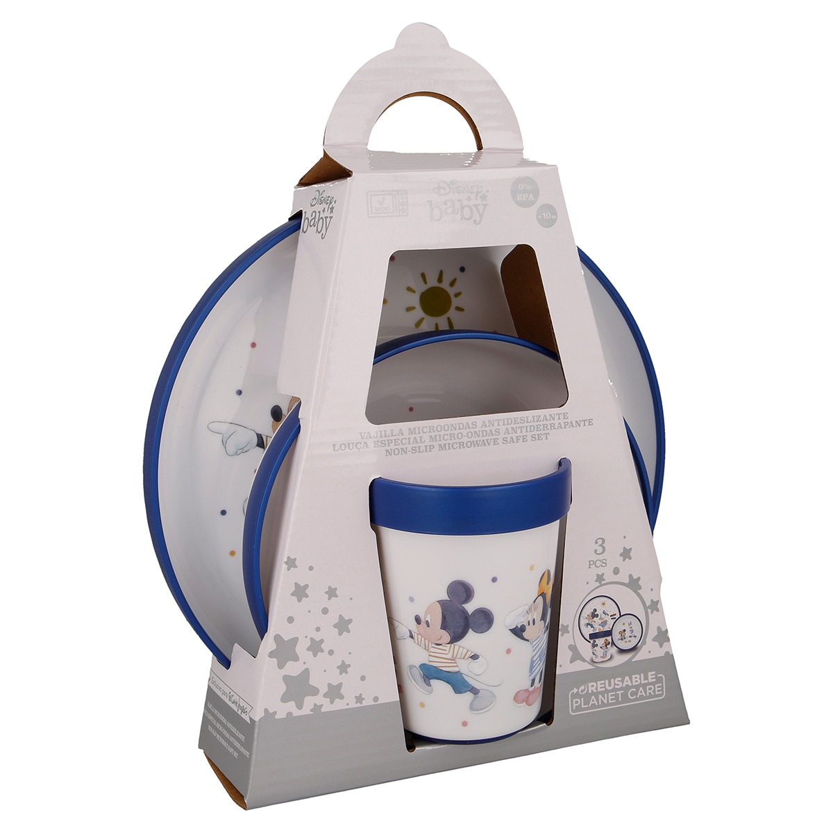 Conjunto 3 Peças Mickey/Minnie - Azul Azul-3